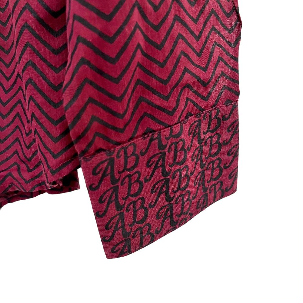 NWT Scotch & Soda Long Sleeve Button Up Semi Sheer Shirt Burgundy Black Small - Picture 7 of 12